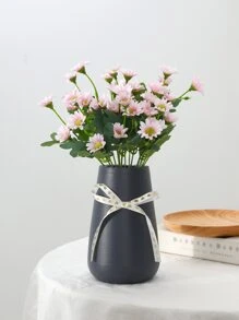 Bow Decor Flower Vase - Dark Grey - View 5