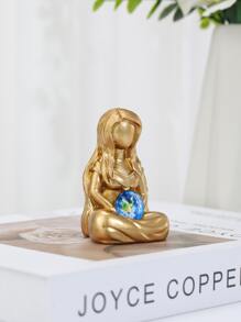 1 件人物设计装饰工艺品最佳礼物 - 金色 - 查看 3