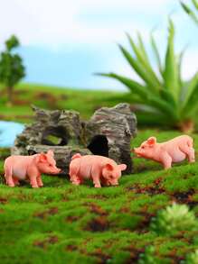 3入組豬設計園林裝飾擺件 - 彩色 - 查看 4