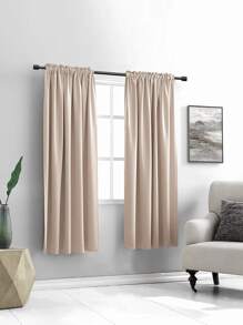 Rèm chắn sáng một bảng đơn trơn - Màu Khaki - Xem 3