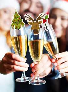 10pcs Christmas Santa Claus Design Random Glass Marker - Multicolor - View 5