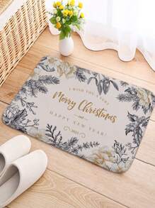 Christmas Slogan Graphic Door Mat - Multicolor - View 1