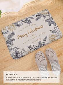 Christmas Slogan Graphic Door Mat - Multicolor - View 5
