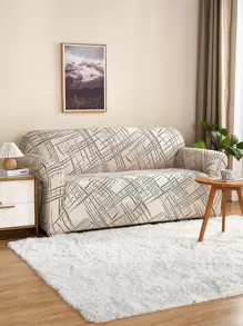 1入組格紋圖案有彈性沙發套
