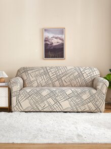 1入組格紋圖案有彈性沙發套