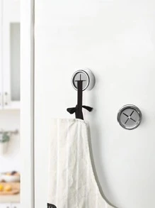 1pc Kitchen Towel Holder, Self Adhesive Wall Dish Towel Hook, Round Wall Mount Towel Holder For Bathroom, Kitchen And Home, Wall, Cabinet, Garage, No Drilling Required