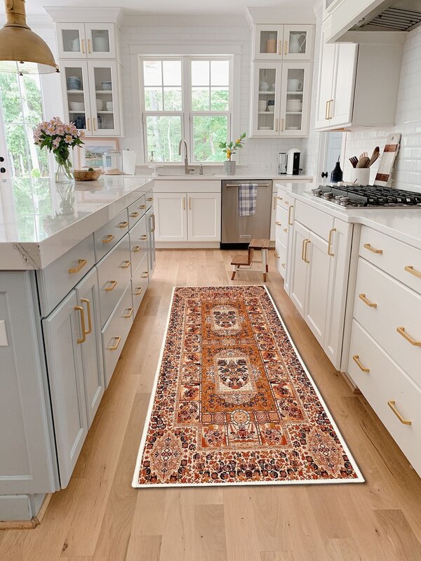 1pc Geometric Pattern Kitchen Rug