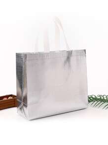 2 piezas Bolsa de regalo de color metálico - Plateado - Ver 4