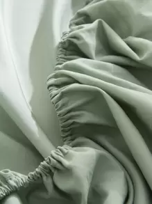 1 PC Chải Đồng Màu Trang Bị Tấm, Mềm Mại Chăn Ga Gối Cung Cấp, Chăn Cho Phòng Ngủ - Màu xanh Bạc hà - Xem 3