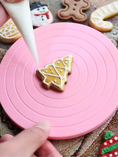 Cake Turntable, 1pc 5.5in 360 Degree Mini Rotating Cake Stand Cookie Turntable Base Sugared Biscuit Turner Stand For Kitchen Cookies Dessert Decorating Baking
