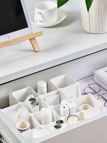 6 piezas Divisor de cajón liso - Blanco - Ver 2