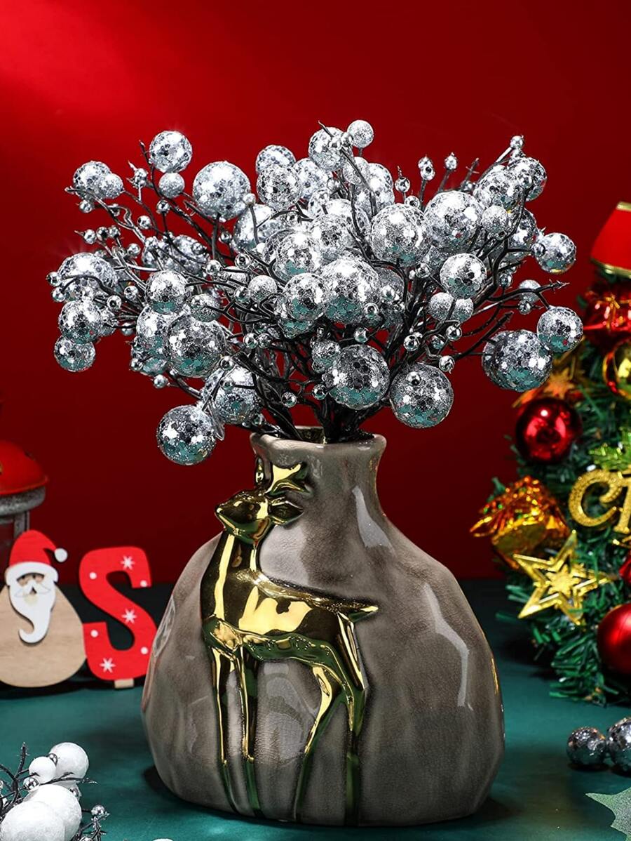 1 cái cây nhân tạo trang trí giáng sinh - Bạc - Xem 1