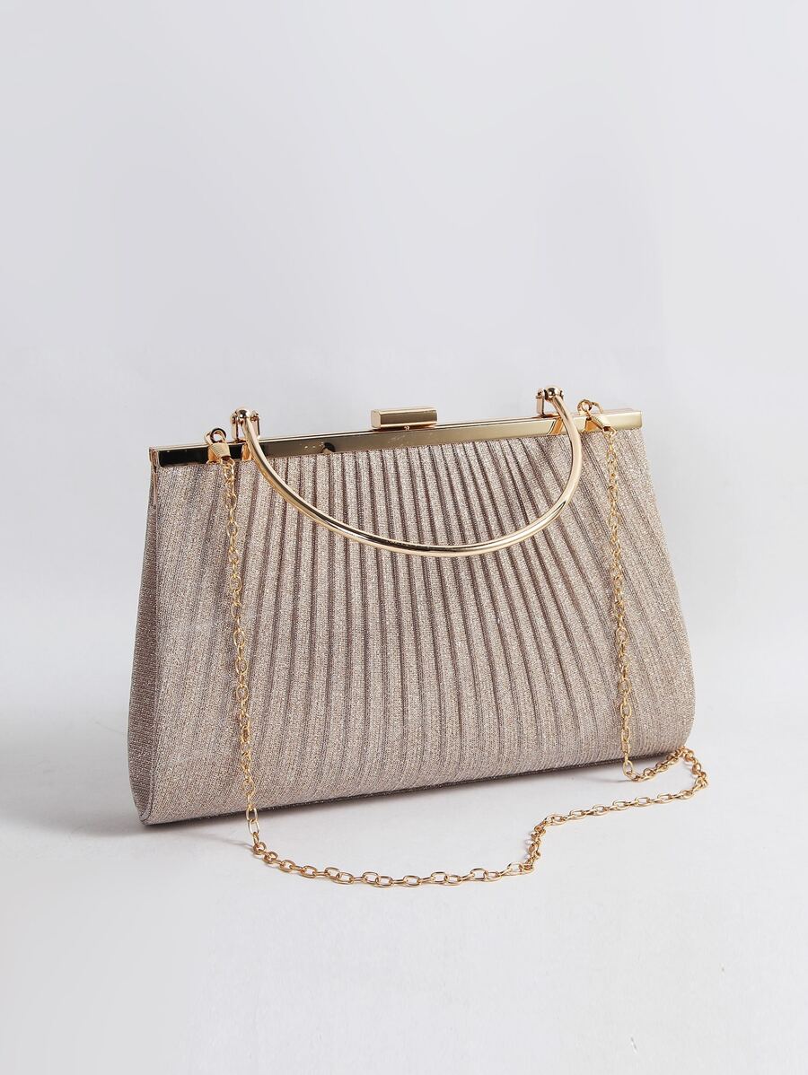 閃粉手拿包女款晚宴手袋宴會包婚禮包晚禮服手拎包掀褶設計