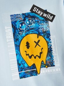 Manfinity RebelGame Áo nỉ Nam Hoạt hình Lá thư Giải trí - Màu xanh nhạt - Xem 4