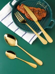 24pcs Stainless Steel Dining Set - Gold - View 5