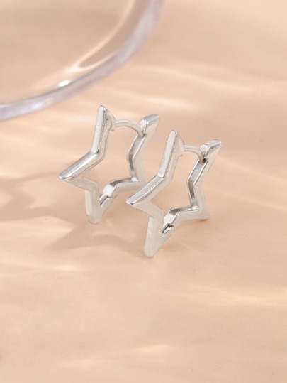 Star Design Hoop Earrings