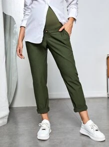 SHEIN 孕婦斜口袋蘿蔔褲