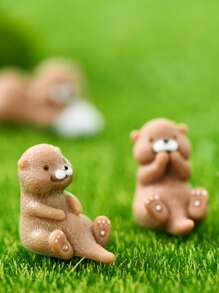 4入組卡通水獺形狀花園裝飾物