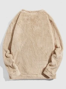 Manfinity Men Solid Flannel Sweatshirt - Khaki - View 2