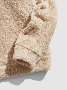 Manfinity Men Solid Flannel Sweatshirt - Khaki - View 3