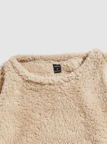 Manfinity Men Solid Flannel Sweatshirt - Khaki - View 4