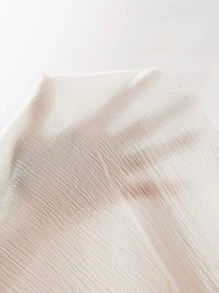 SHEIN Privé Áo sơ mi Plus Size Nút xoắn lại màu trơn Thanh lịch - trắng - Xem 6