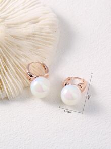 Nooxian 2 Bông Tai Ngọc Trai Giả Phong Cách Pháp, Phụ Kiện Tai Độc Đáo Cho Nữ - Hoa hồng vàng - Xem 7