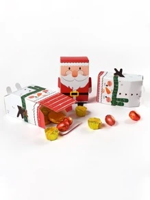 5入組聖誕老人和雪人圖案隨機禮物盒 - 彩色 - 查看 2