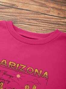 INAWLY Quần áo thể thao nữ Lá thư Thực vật Giải trí - Màu Hồng Tươi - Xem 3