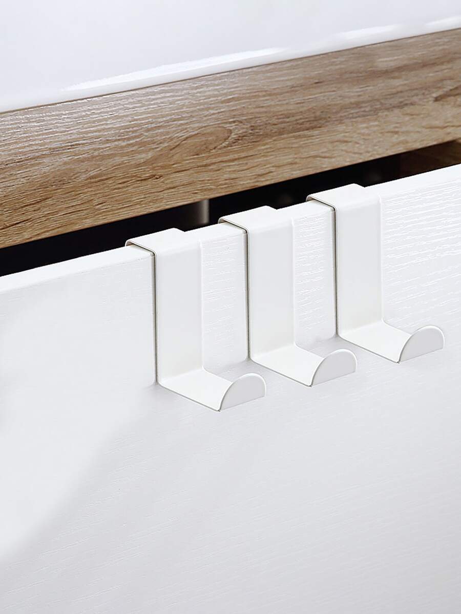 3入組/套不銹鋼門背掛鉤經典白色家用門鉤 - 白色 - 查看 1