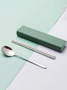 1 pieza Cuchara & 1 par Palillos & 1 pieza Caja - Multicolor - Ver 1