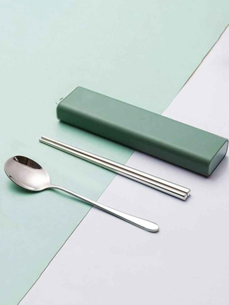 1 pieza Cuchara & 1 par Palillos & 1 pieza Caja - Multicolor - Ver 1