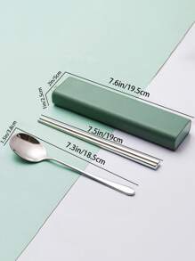 1 pieza Cuchara & 1 par Palillos & 1 pieza Caja - Multicolor - Ver 3