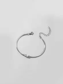 Nooxian Vòng đeo tay trang trí hình khối Zirconia - Bạc - Xem 4