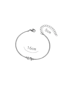 Nooxian Vòng đeo tay trang trí hình khối Zirconia - Bạc - Xem 5