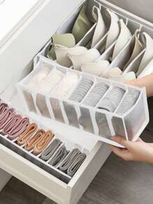 3入組內衣隔層收納襪子內衣收納盒抽屜收納袋 - 白色 - 查看 1