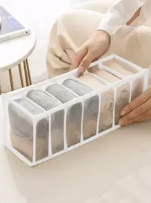 3入組內衣隔層收納襪子內衣收納盒抽屜收納袋 - 白色 - 查看 4