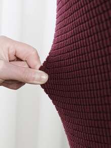 1pc Plain Stretchy Chair Slipcover - Red - View 4