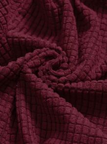 1pc Plain Stretchy Chair Slipcover - Red - View 5