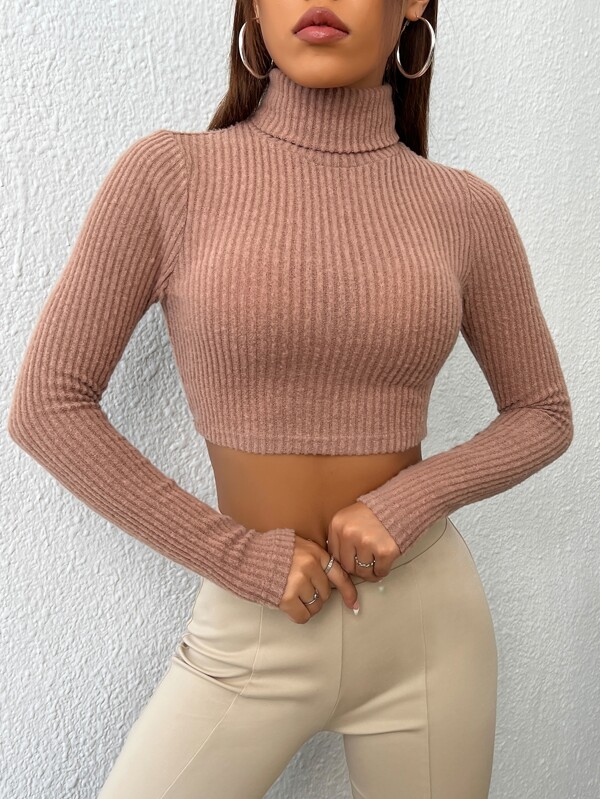 SHEIN EZwear Camiseta corta de cuello cisne