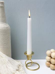 1 pieza Soporte de vela con diseño de aro - Dorado - Ver 1