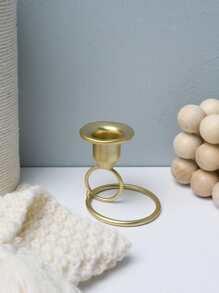 1 pieza Soporte de vela con diseño de aro - Dorado - Ver 2