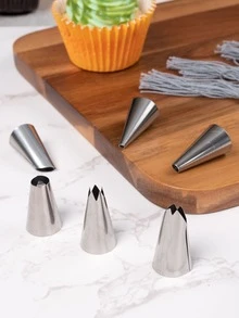 6pcs Stainless Steel Piping Nozzle - Silver - View 1