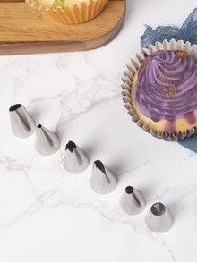 6pcs Stainless Steel Piping Nozzle - Silver - View 4