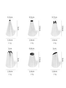 6pcs Stainless Steel Piping Nozzle - Silver - View 7