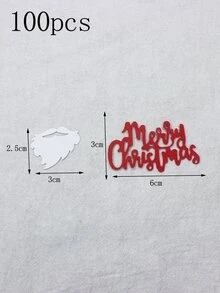 100pcs Santa Claus Beard & Merry Christmas Letter Multicolor Tabletop Confetti For Christmas Party Decoration - Multicolor - View 3