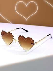 心型鏡片無框太陽鏡