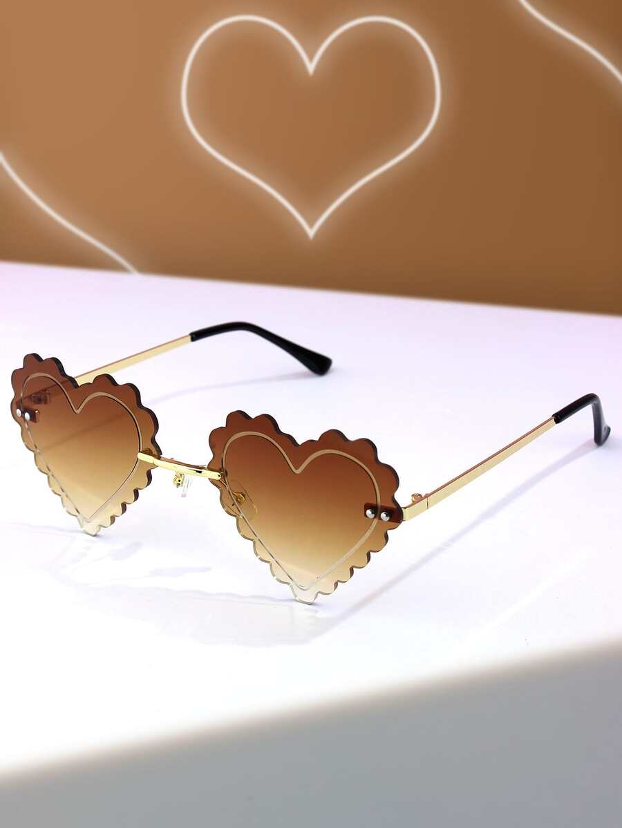 心型鏡片無框太陽鏡