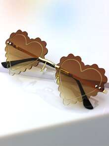 心型鏡片無框太陽鏡
