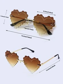 心型鏡片無框太陽鏡